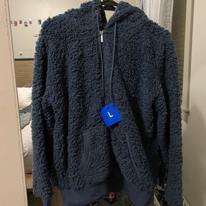 Fluffy blue jacket teddy jacket